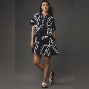 By Anthropologie Short-Sleeve Swing Tunic Mini Dress